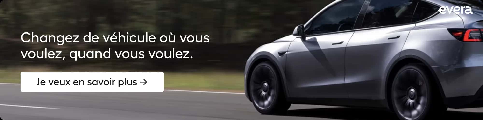 Changez de véhicule, où vous voulez quand vous voulez, avec une Tesla en fond
