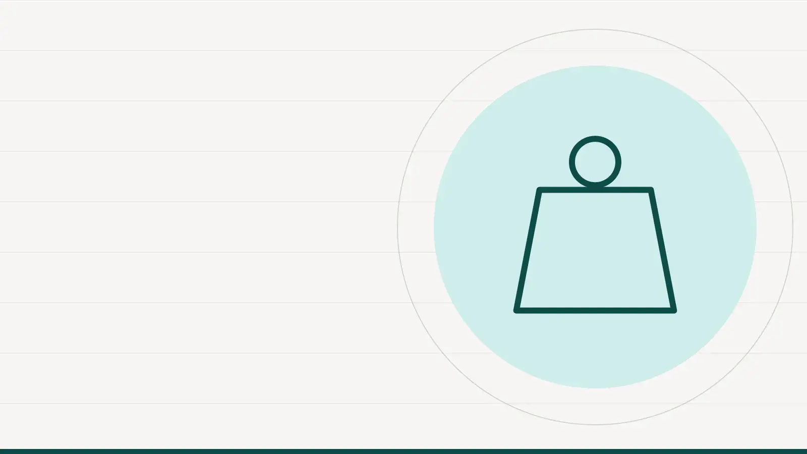 Pictogramme d'un poids de fonte au trait, posé sur un disque vert d'eau
